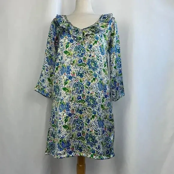 Compania Fantastica NWT Floral Print w/ ruffle neck Dress