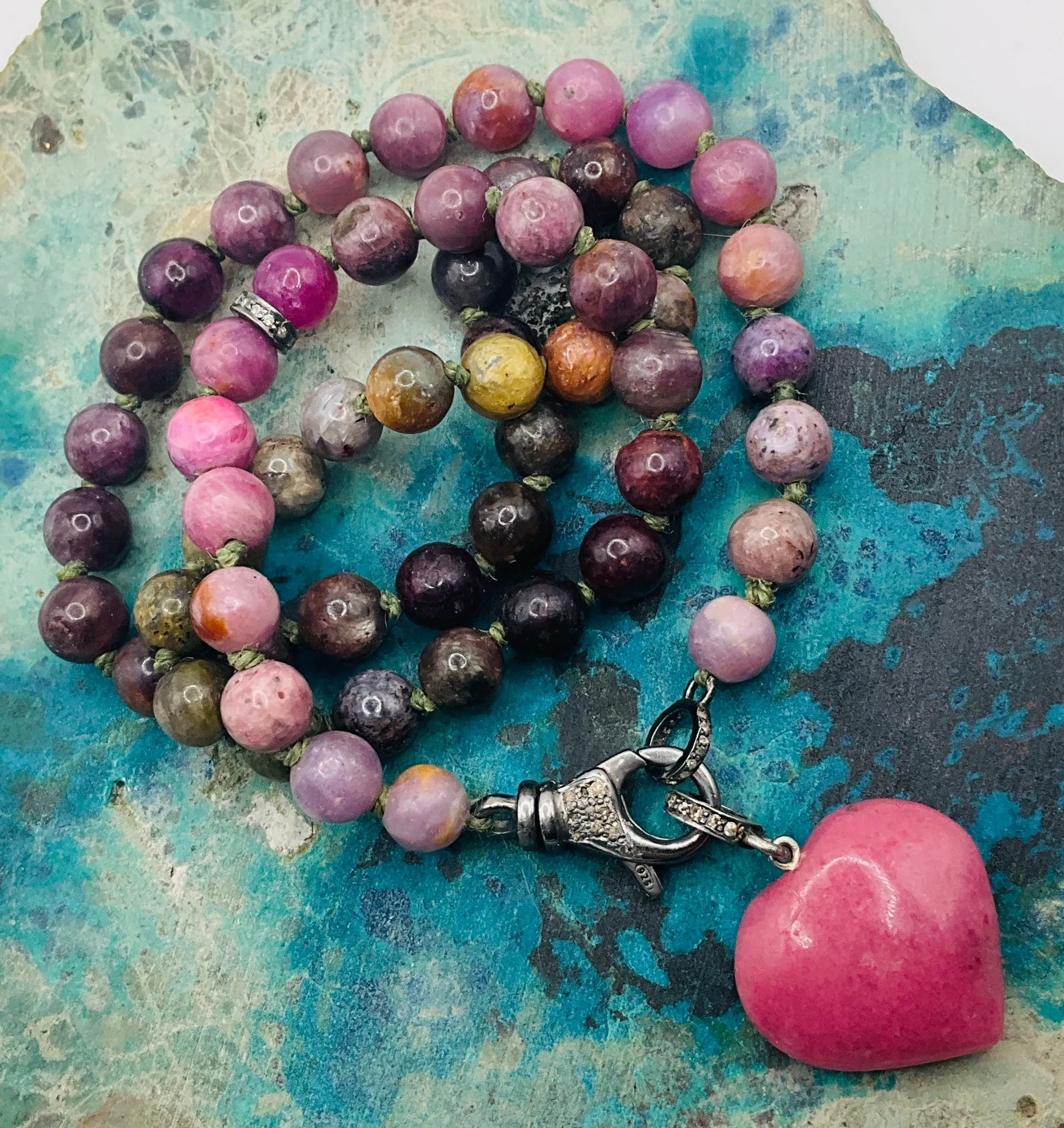 Compassion Rhodonite Heart Necklace