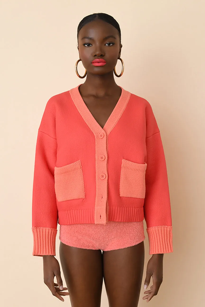 Coral Crop Cardigan