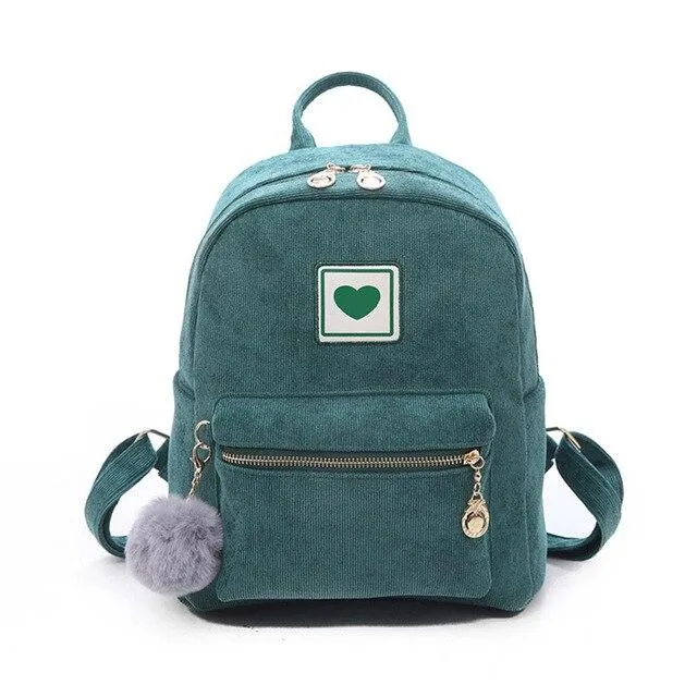 Corduroy Cute Love 20 to 35 Litre Backpack