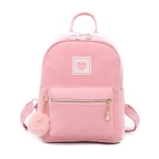 Corduroy Cute Love 20 to 35 Litre Backpack