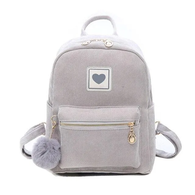 Corduroy Cute Love 20 to 35 Litre Backpack