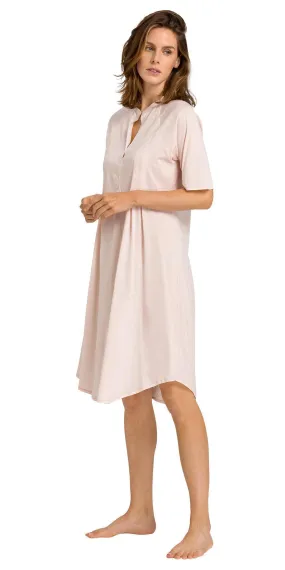 Cotton Deluxe Short Sleeve Button Front Gown | Crystal Pink