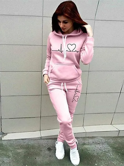 Cozy Winter Pink Khaki Fleece Activewear Set