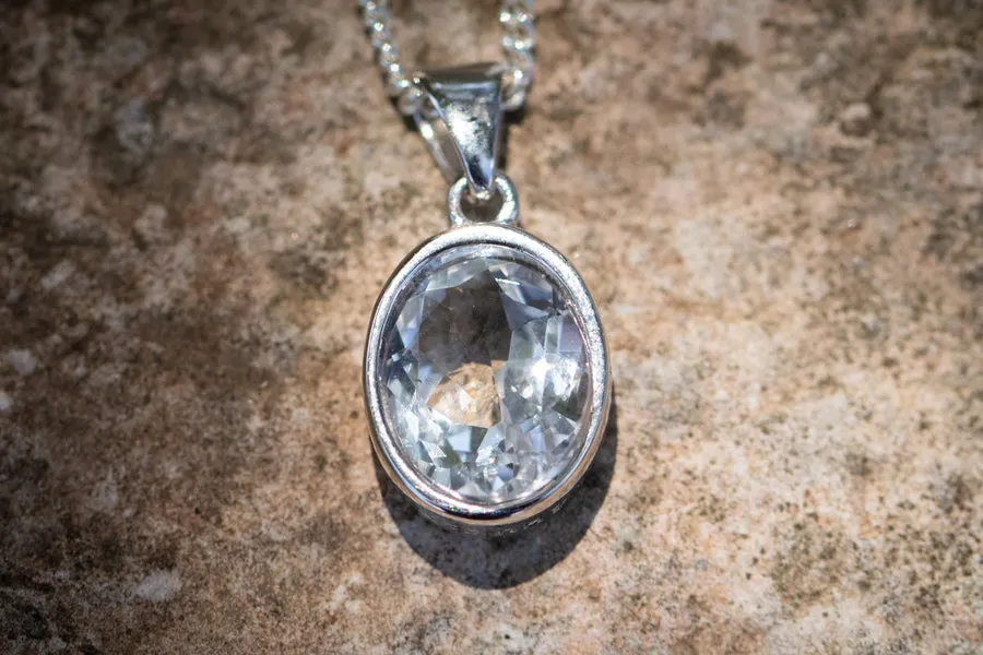 Crystal Drop Memorial Pendant - Multiple Birthstone Colors Available