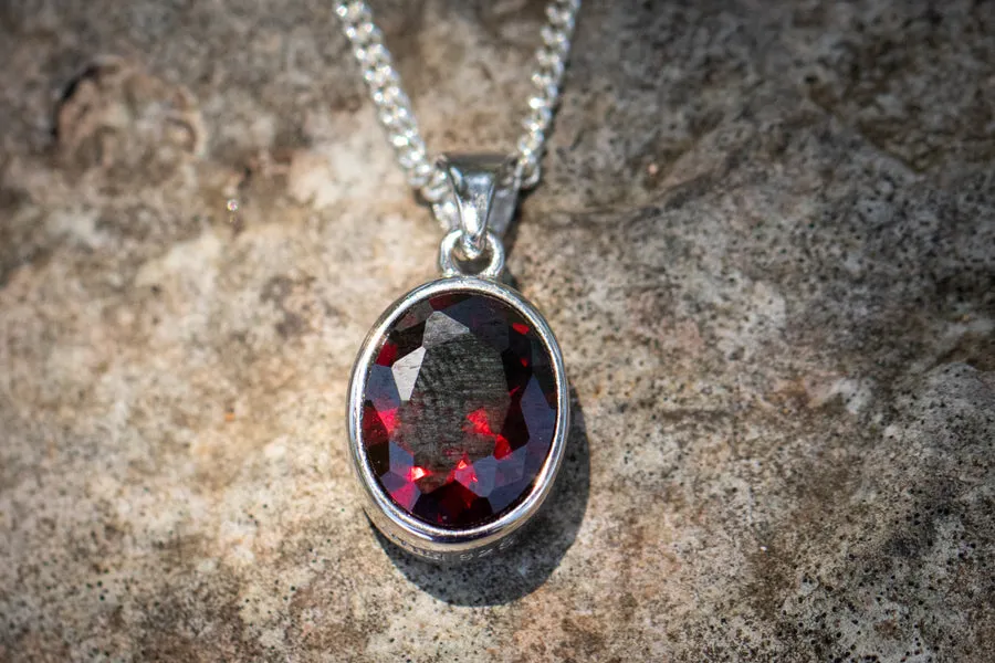 Crystal Drop Memorial Pendant - Multiple Birthstone Colors Available