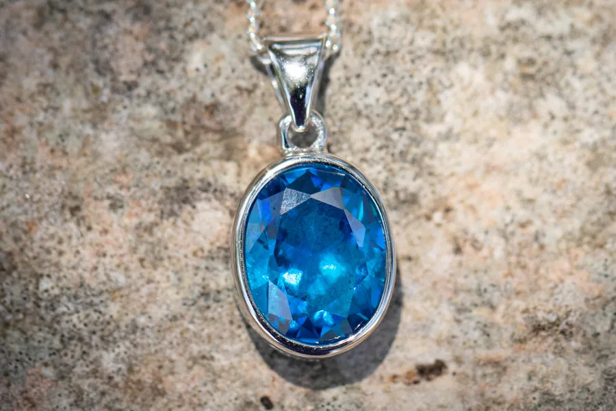 Crystal Drop Memorial Pendant - Multiple Birthstone Colors Available