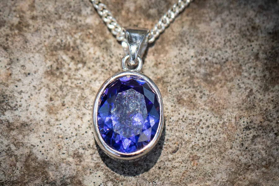 Crystal Drop Memorial Pendant - Multiple Birthstone Colors Available