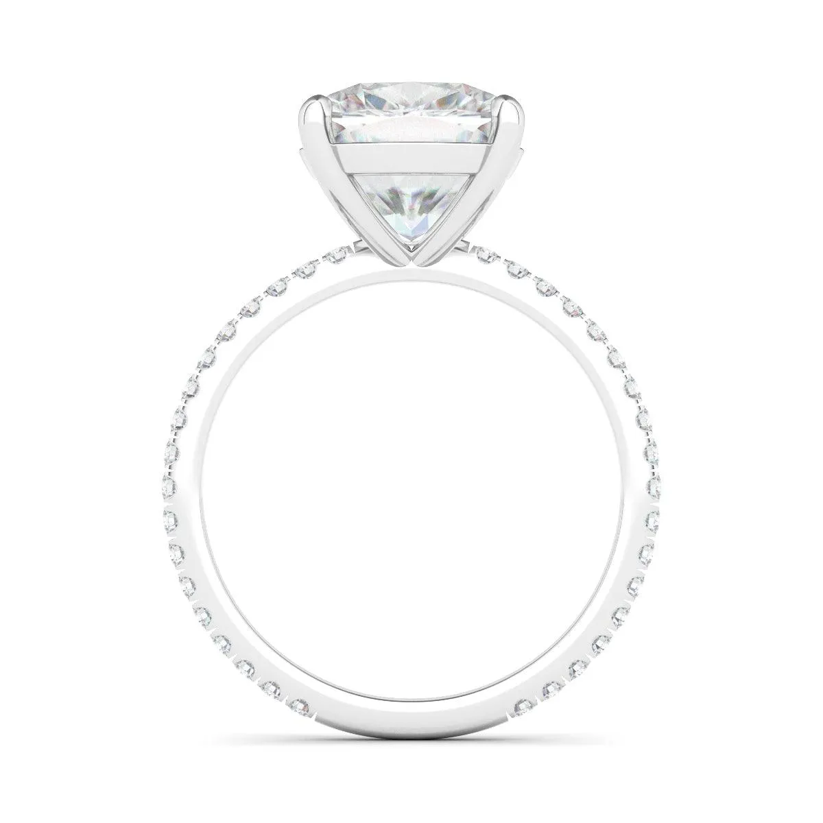 Cushion Cut Pave Diamond Ring