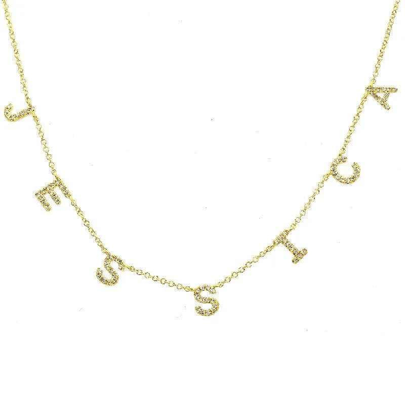 Custom Diamond Initials Necklace