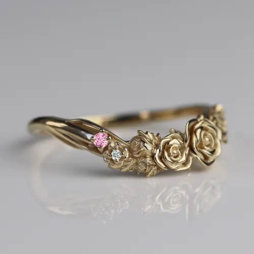 Custom Gold Rose Band  962.00