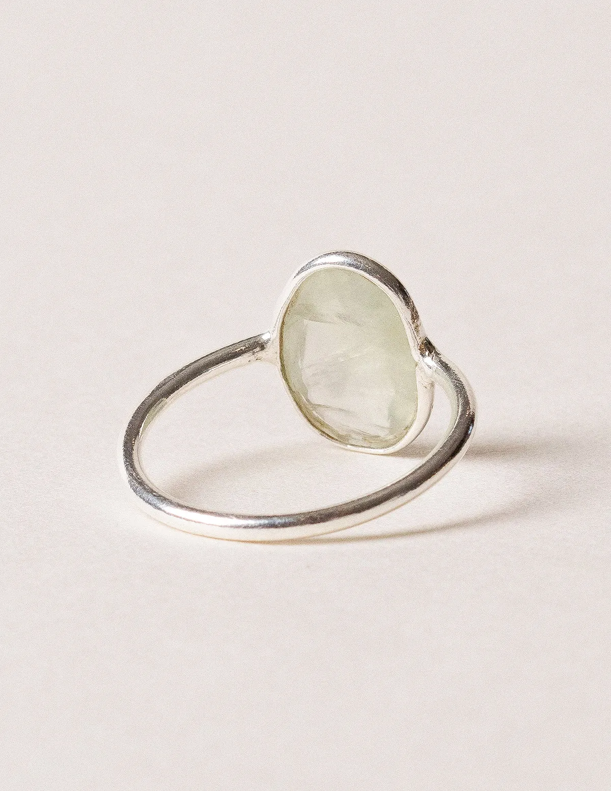 Delicate Faceted Prehnite Gemstone Ring -Size 7