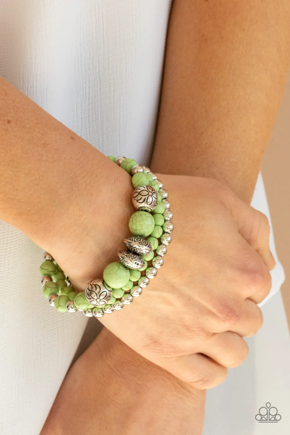 Desert Blossom - Green Paparazzi Bracelet