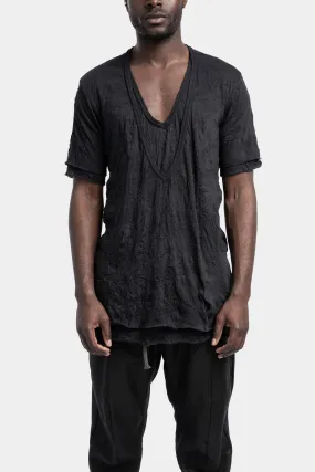 Double layered V-neck tee, Black