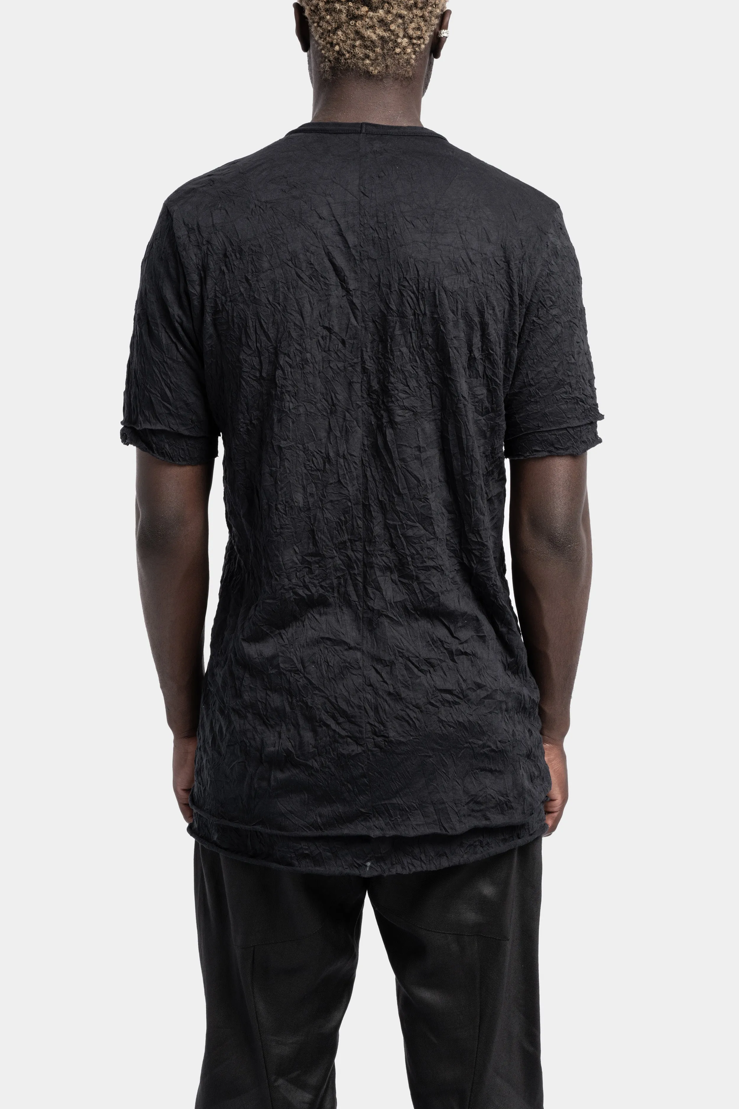 Double layered V-neck tee, Black