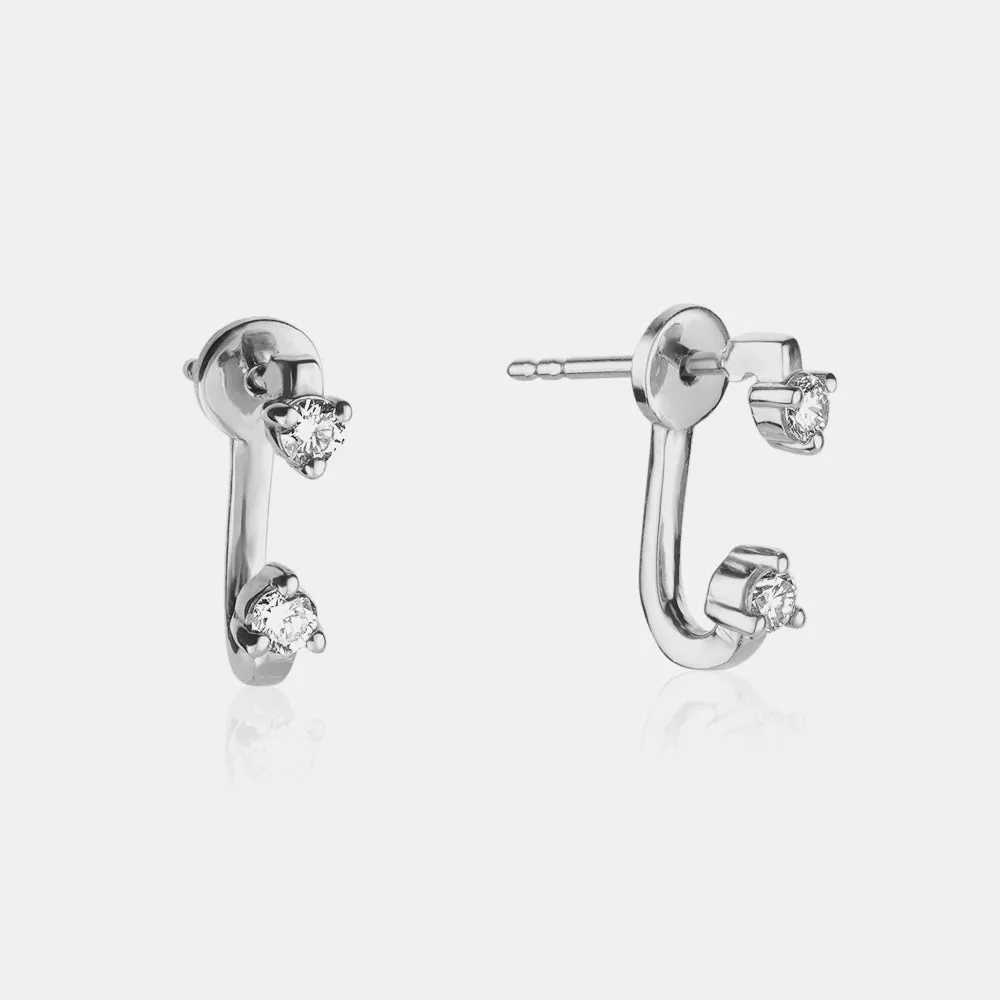 Double Prong Set Diamond Earring