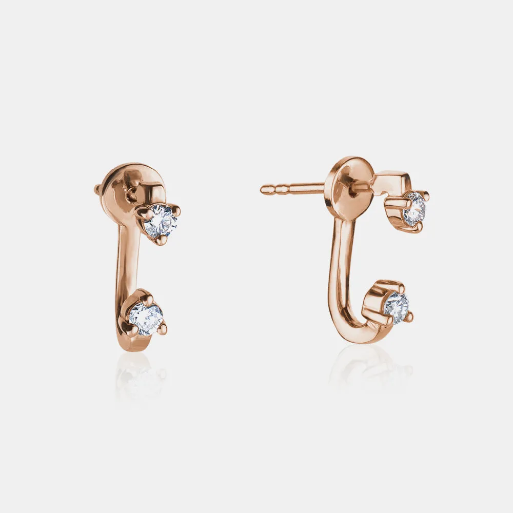 Double Prong Set Diamond Earring