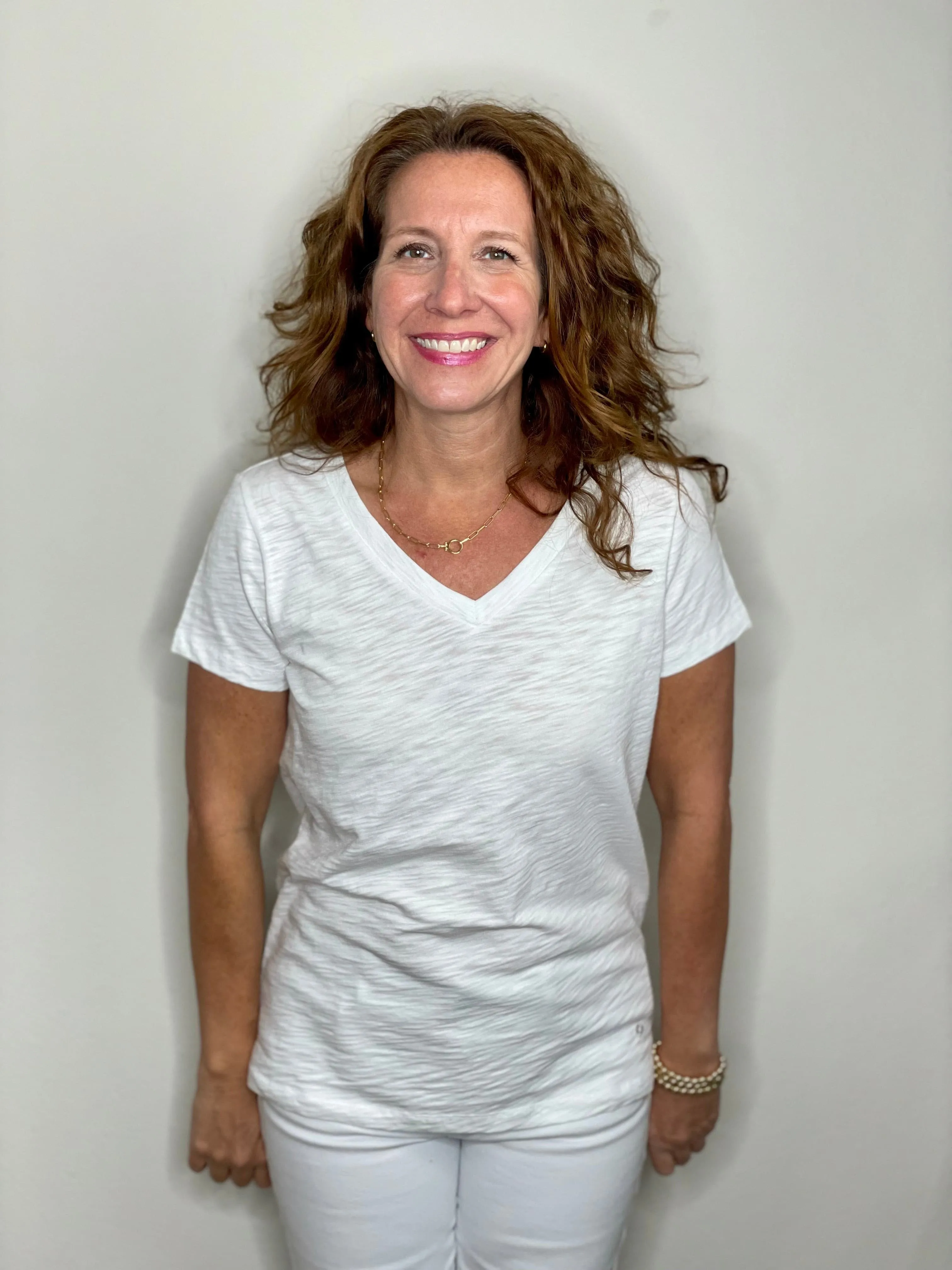 Erin Gray Low-key V Neck Tee in White