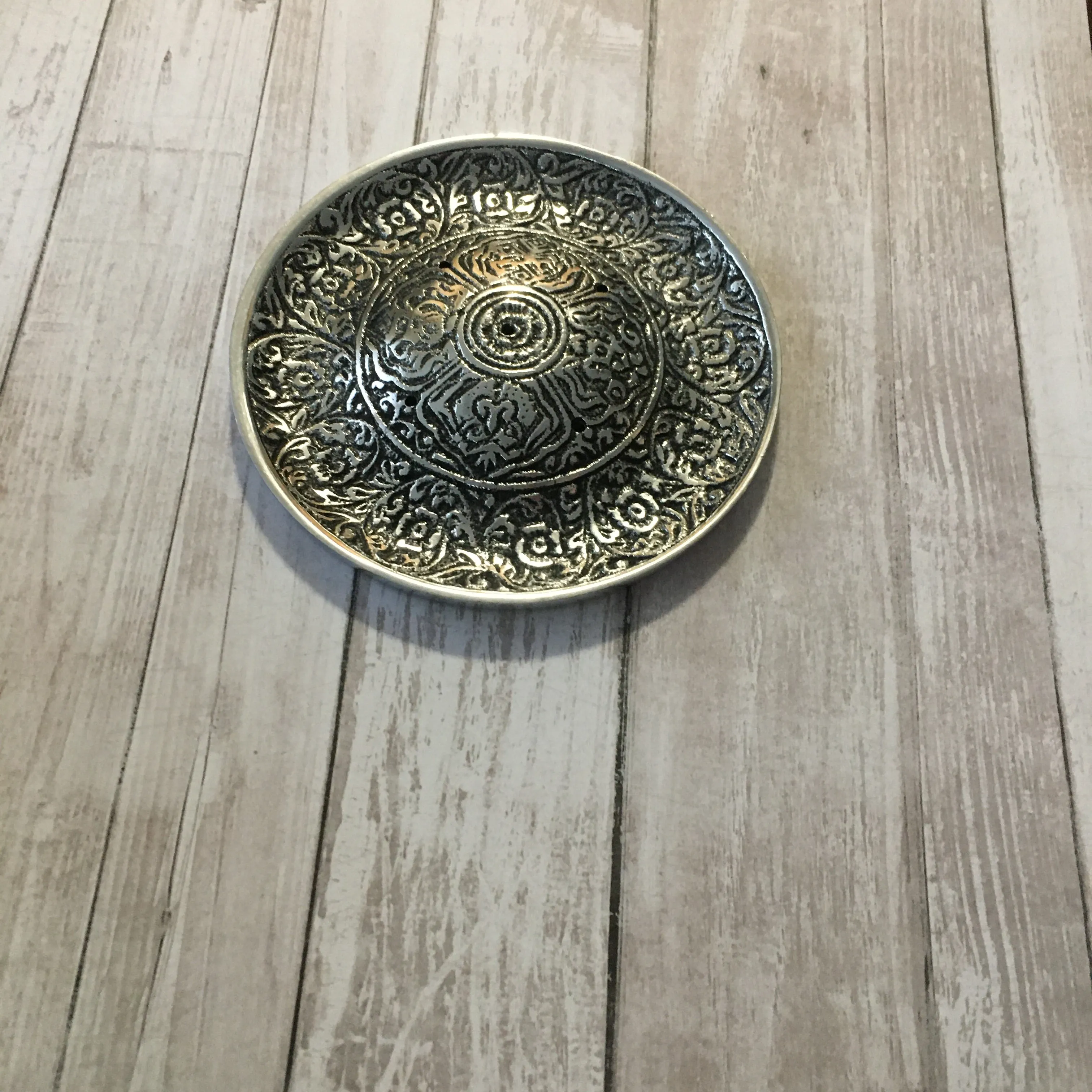 Etched Metal Incense Burner