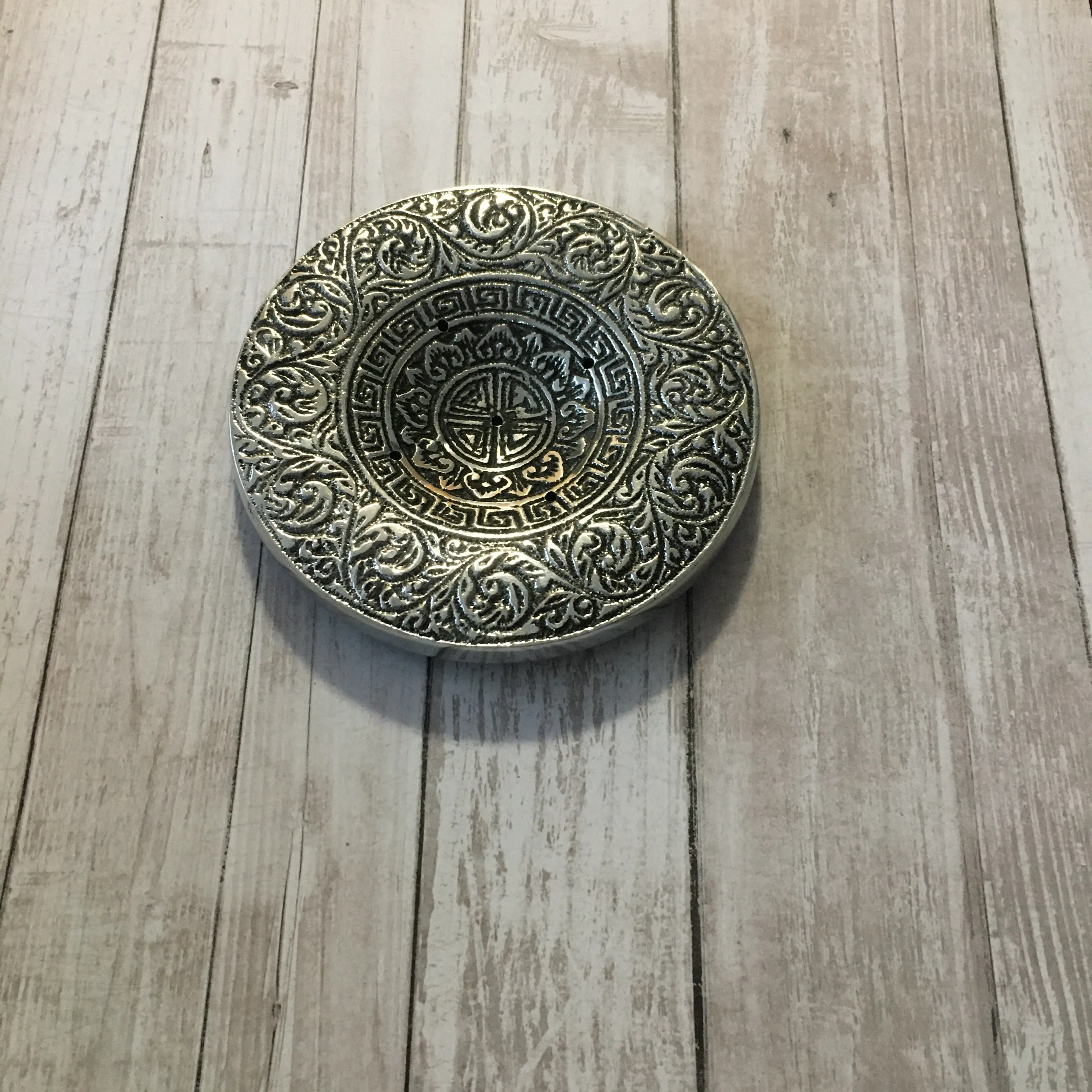 Etched Metal Incense Burner