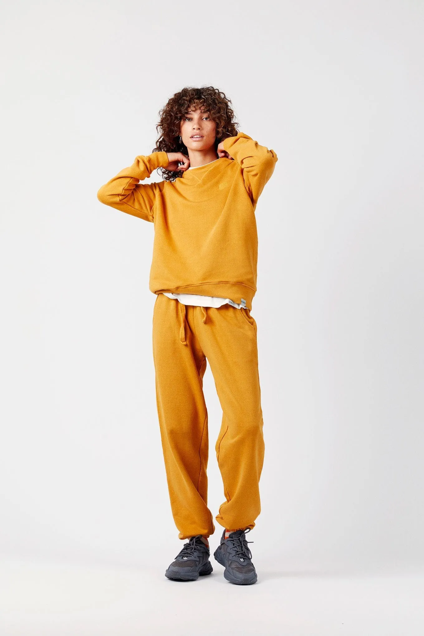 Evie Women's Organic Cotton Tracksuit Bottoms | Mustard