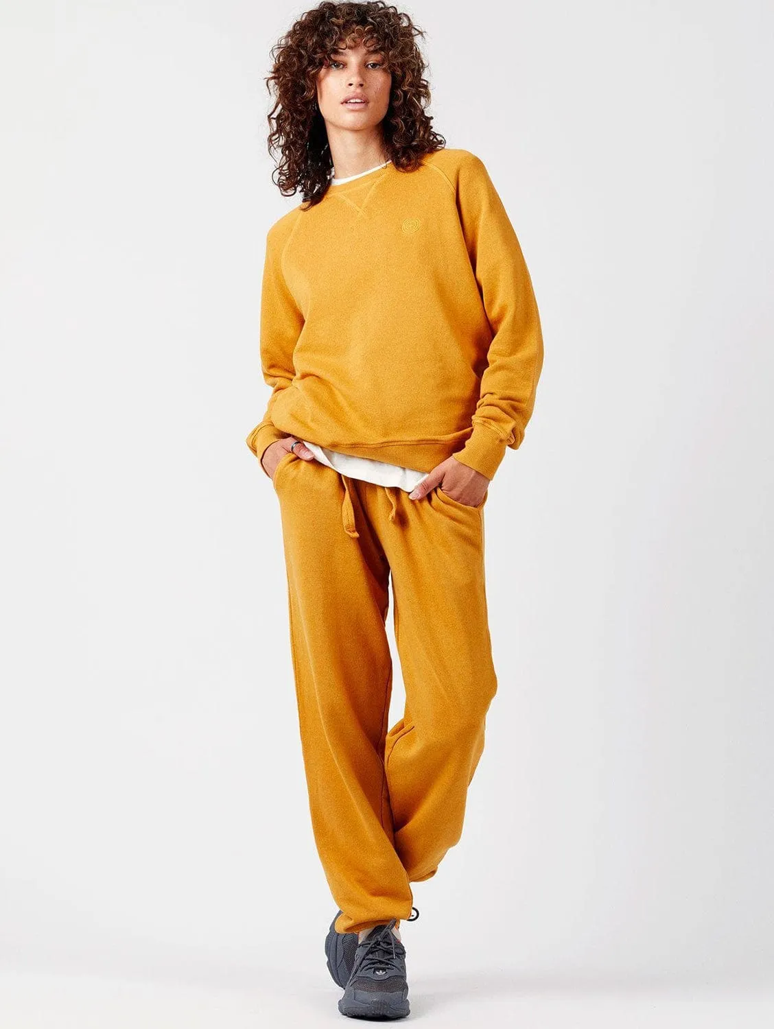 Evie Women's Organic Cotton Tracksuit Bottoms | Mustard