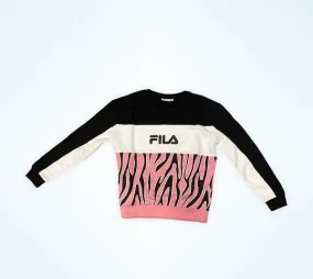 Fila Sweatshirt Women Emerin Blocked Crew Sweat 689125 B441 black-poney allover-bright white