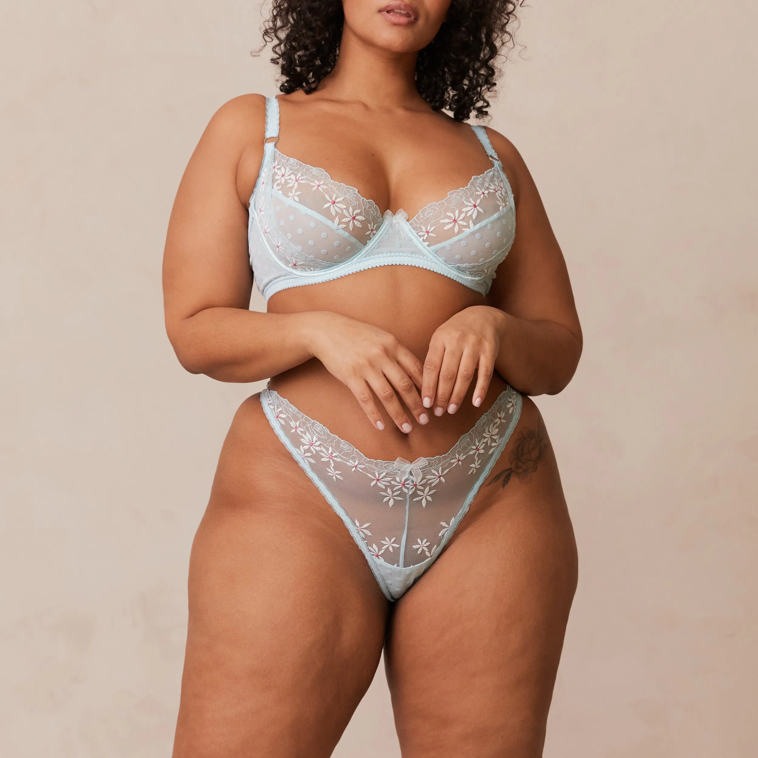 Fleur Balcony Bra  - Blue