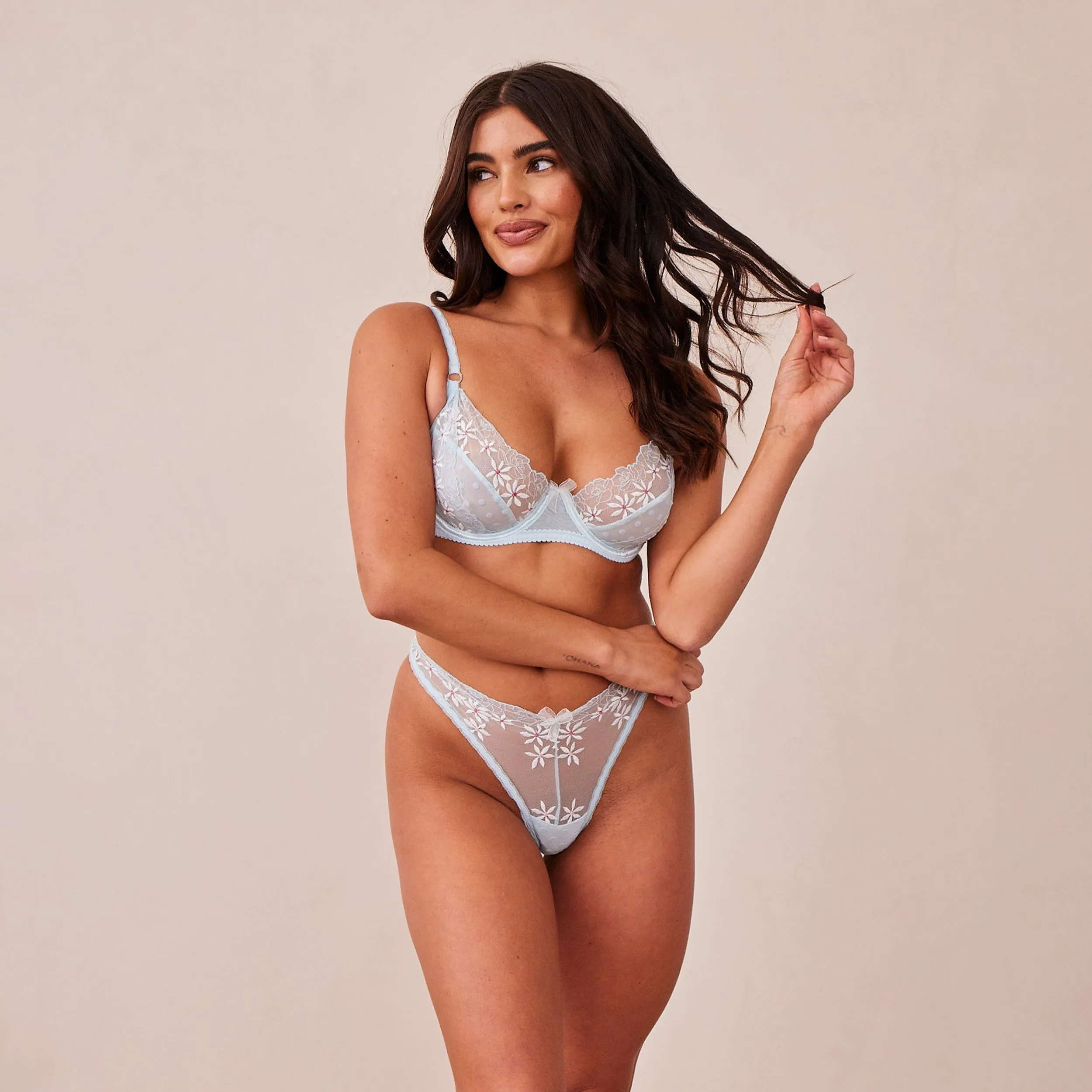 Fleur Balcony Bra  - Blue