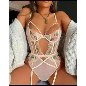 Floral Embrodiery Lace Lingerie