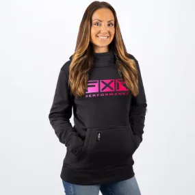 FXR Women's Helium Tech Pullover Fleece Black/Raspberry Fade