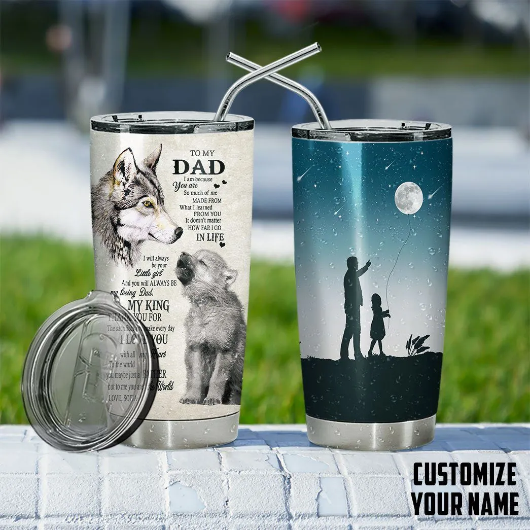 Gearhuman 3D Happy Fathers Day Gift To My Dad Custom Name Tumbler