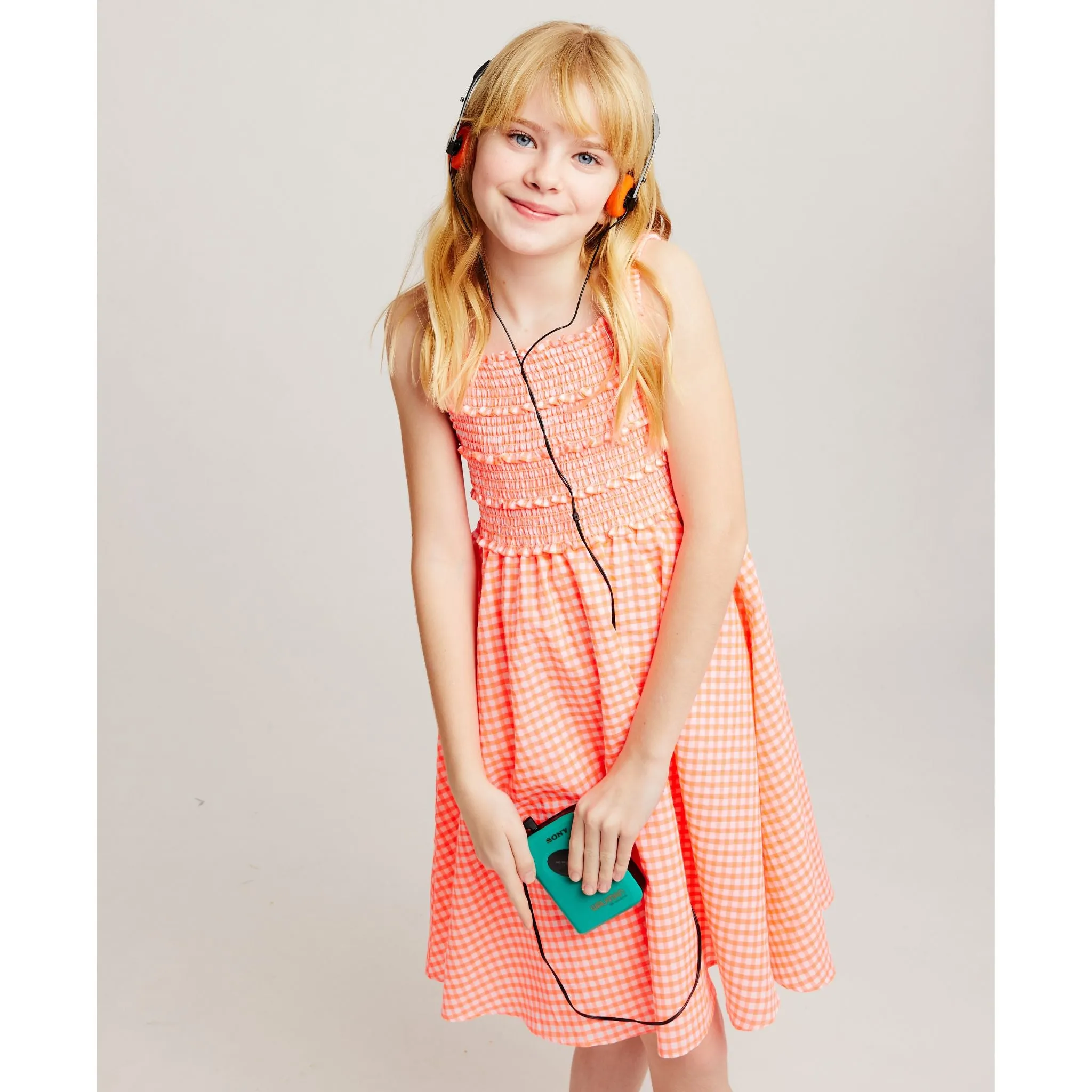 Gingham Dress (Size 7-16Years) | Pink Neon