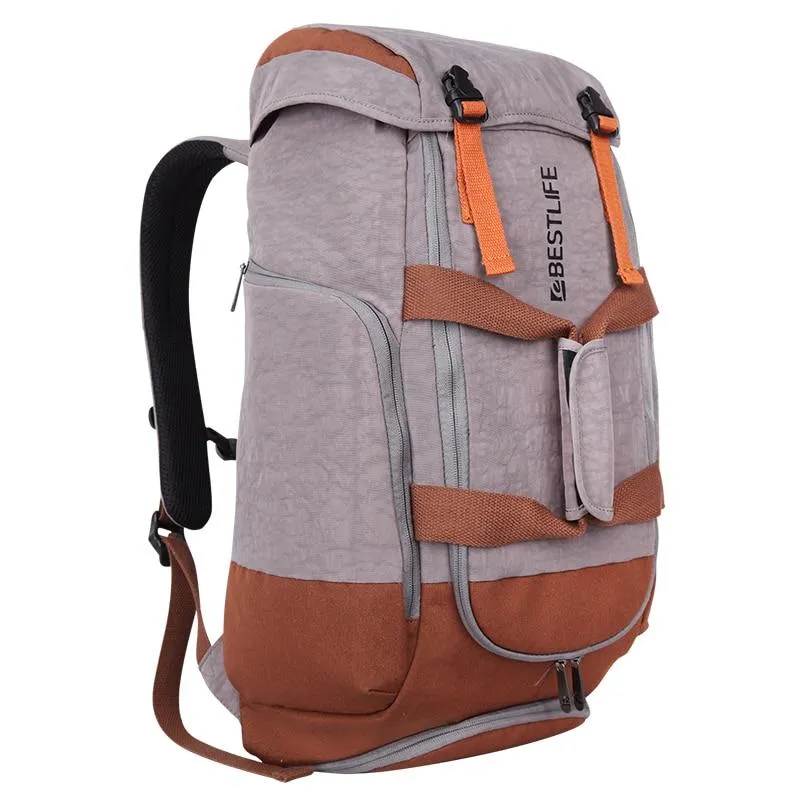 Gray Orange Outdoor Camping/Hiking 34 Litre Travel Backpack with Shoe Compartment