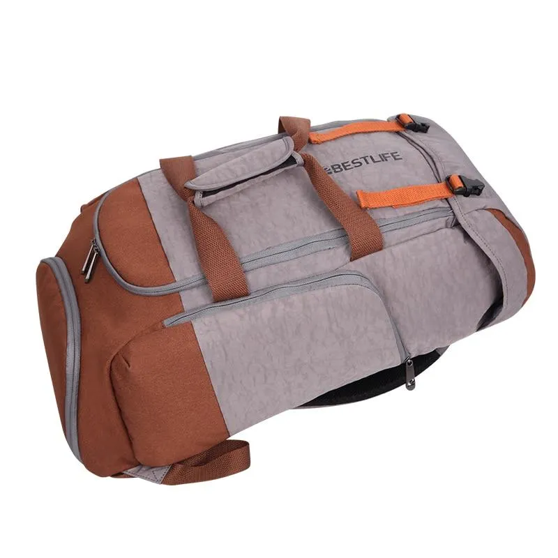 Gray Orange Outdoor Camping/Hiking 34 Litre Travel Backpack with Shoe Compartment