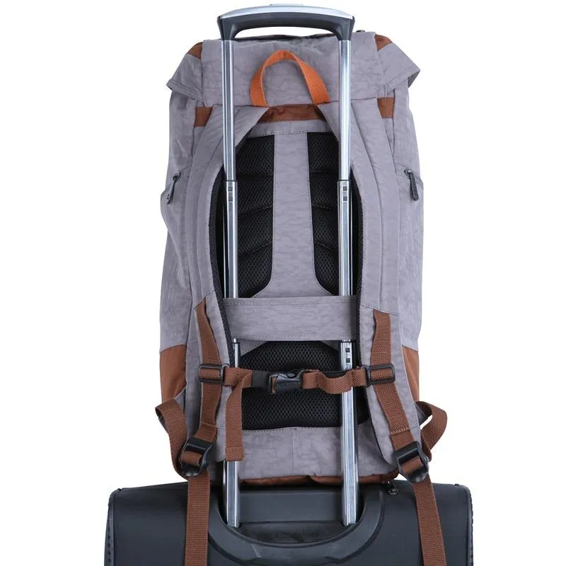 Gray Orange Outdoor Camping/Hiking 34 Litre Travel Backpack with Shoe Compartment