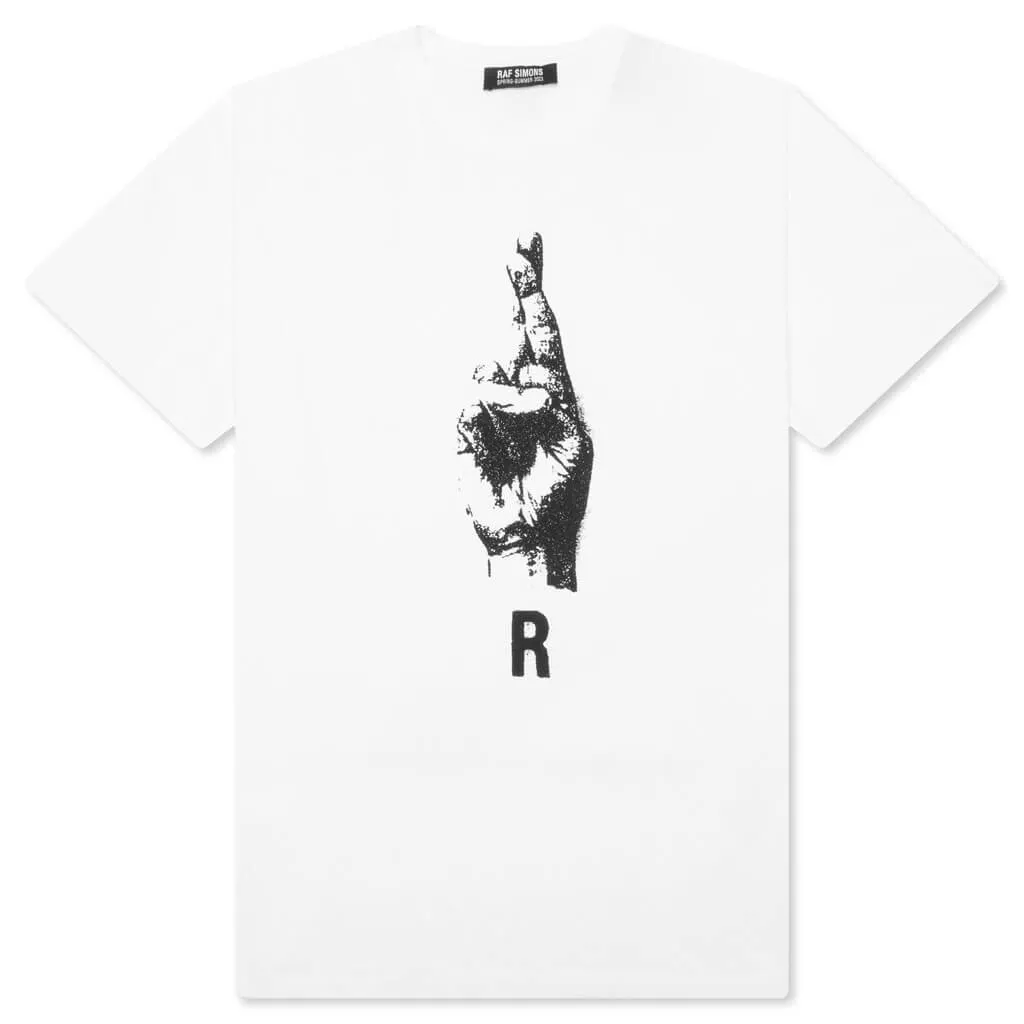 Hand Sign Print T-Shirt - White