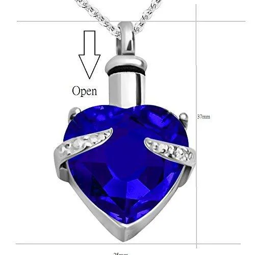 Heart Cremation Jewelry Urn Necklace for Ashes Memorial Keepsake Pendant