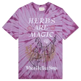 Herbs are Magic Tee - Botanical Tie Dye Purple