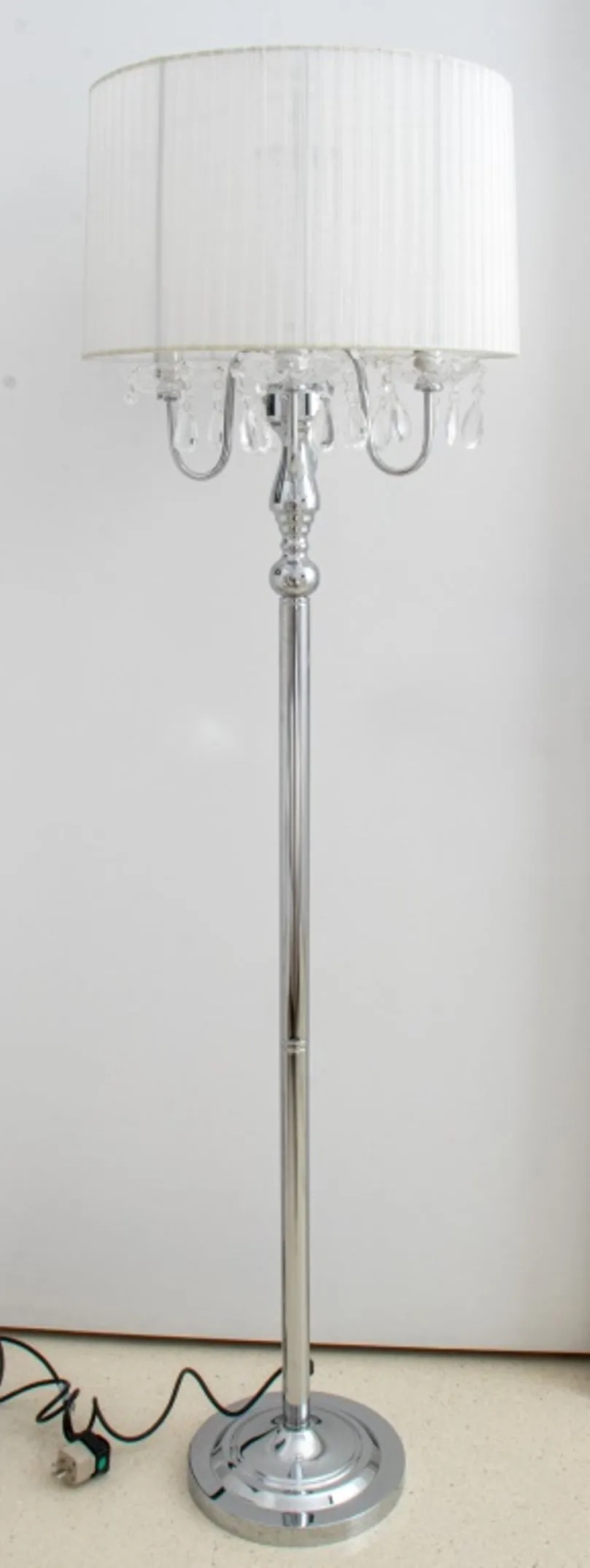 Hollywood Glam Style Crystal and Chrome Floor Lamp