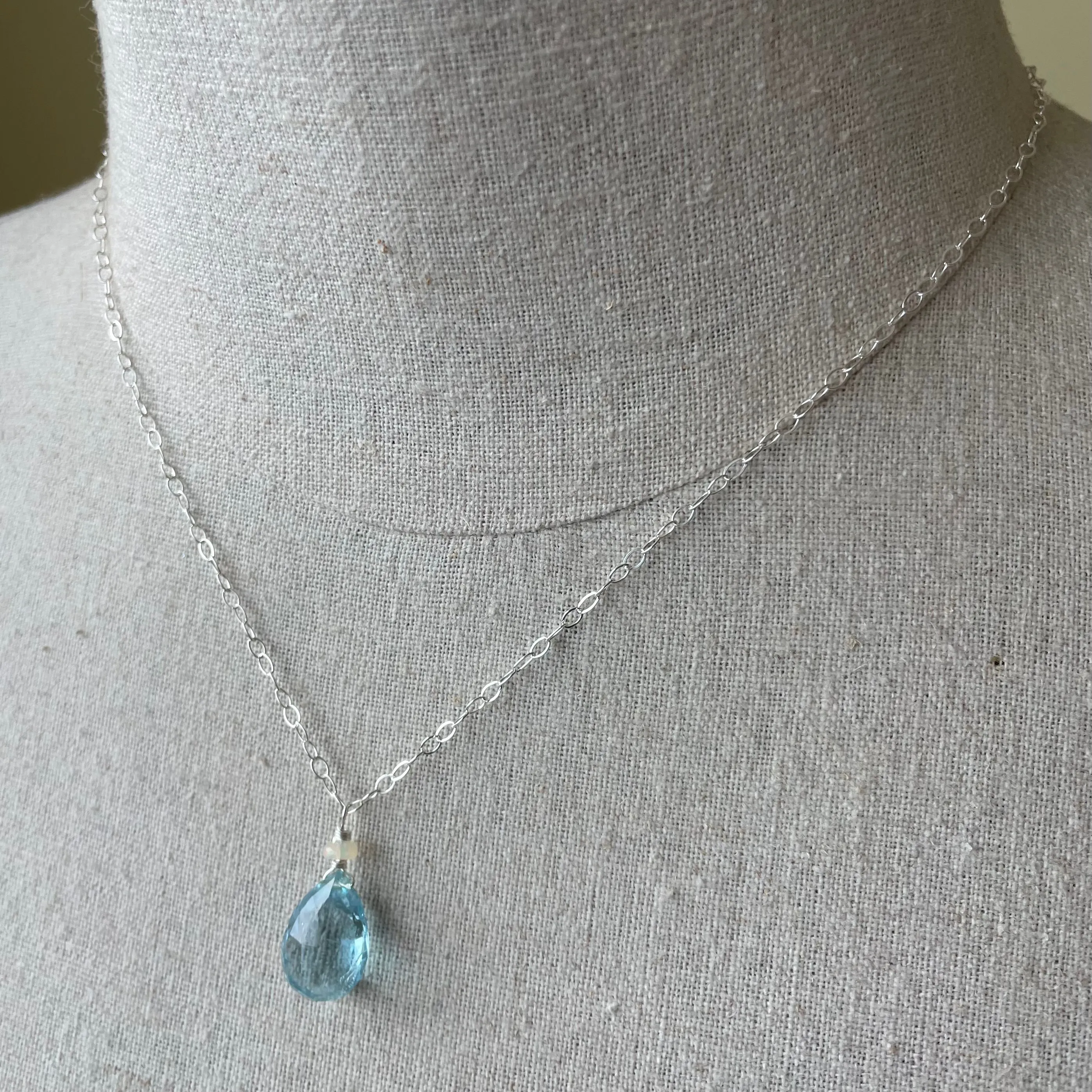 Huge Aquamarine and Opal Necklace, OOAK