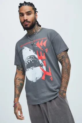 Jaws Attacks Short Sleeve Tee - Charcoal