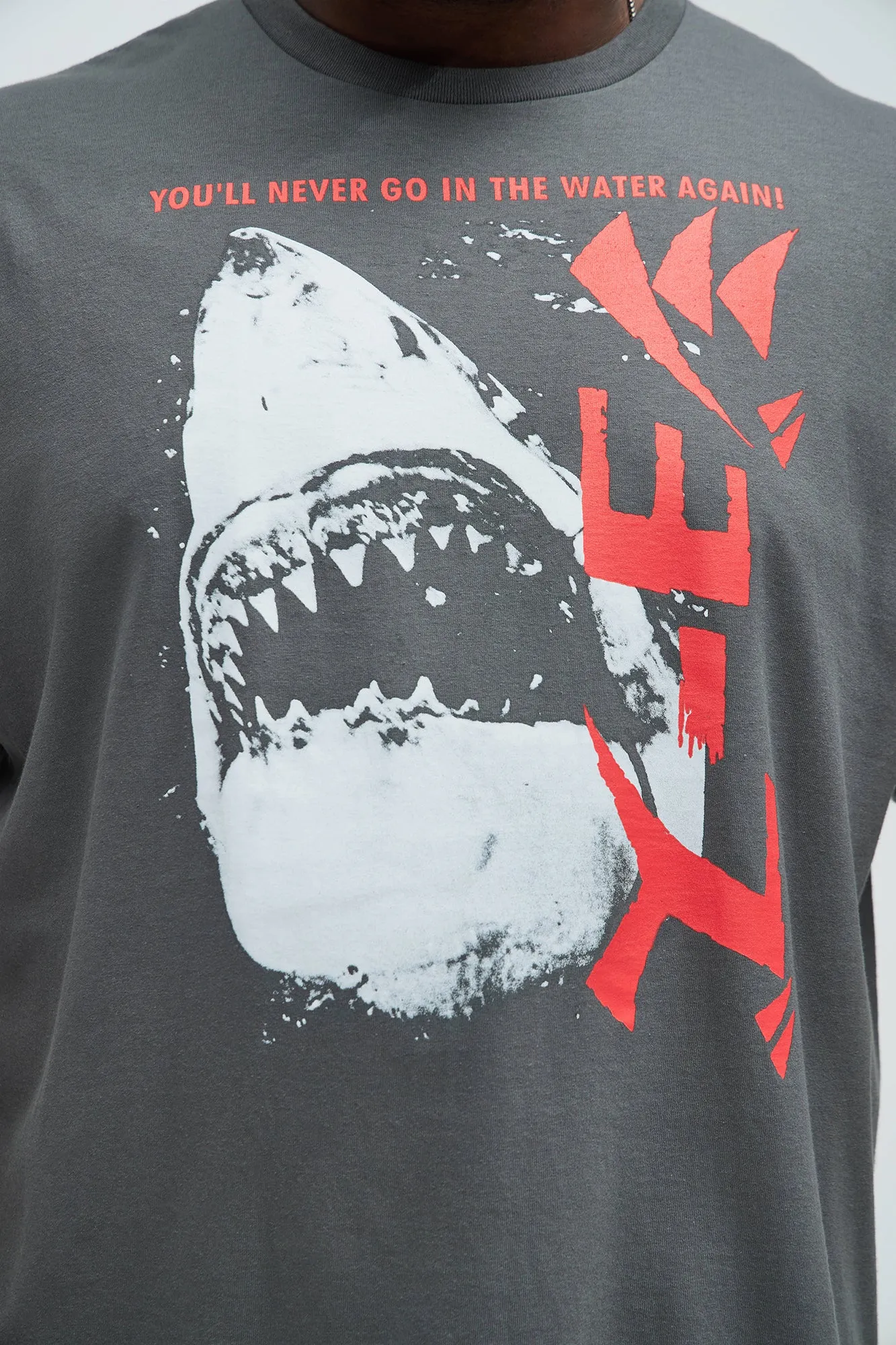 Jaws Attacks Short Sleeve Tee - Charcoal