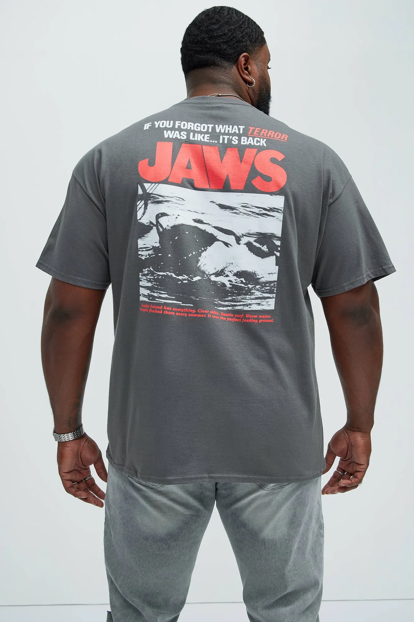 Jaws Attacks Short Sleeve Tee - Charcoal