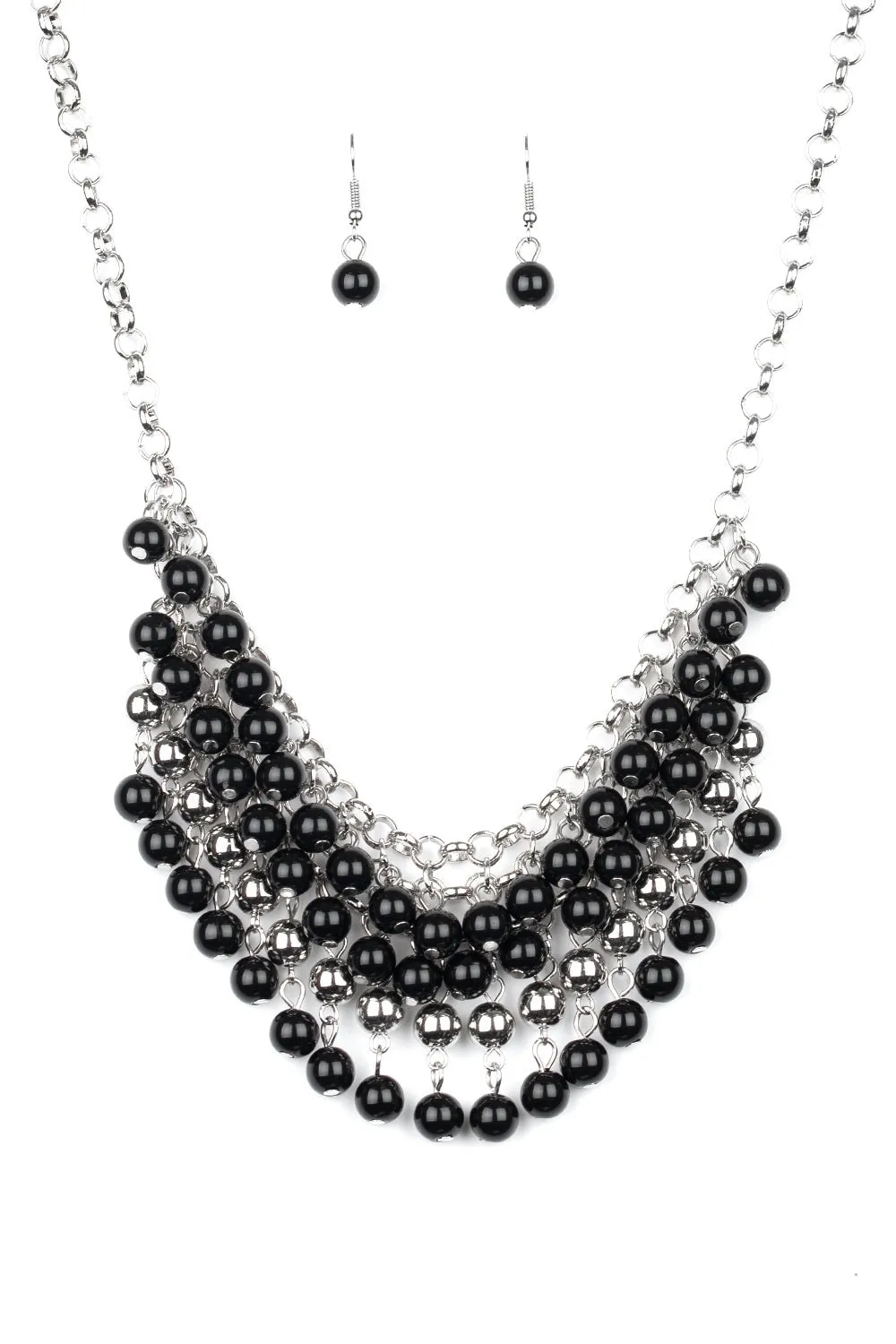 Jubilant Jingle Black Necklace Set