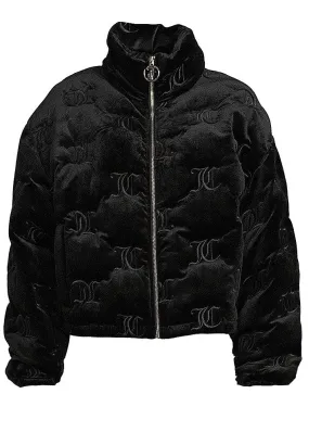 Juicy Couture Madeline Monogram Puffer Jakke - Black