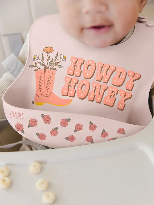 JuJuBe x Studio Oh! Howdy Bloomin' Boot Silicone Bib