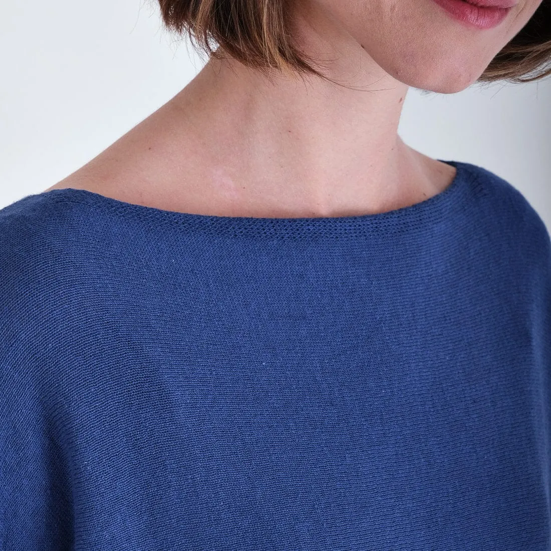 Kira Blue Linen & Cotton Jumper | Cornflower