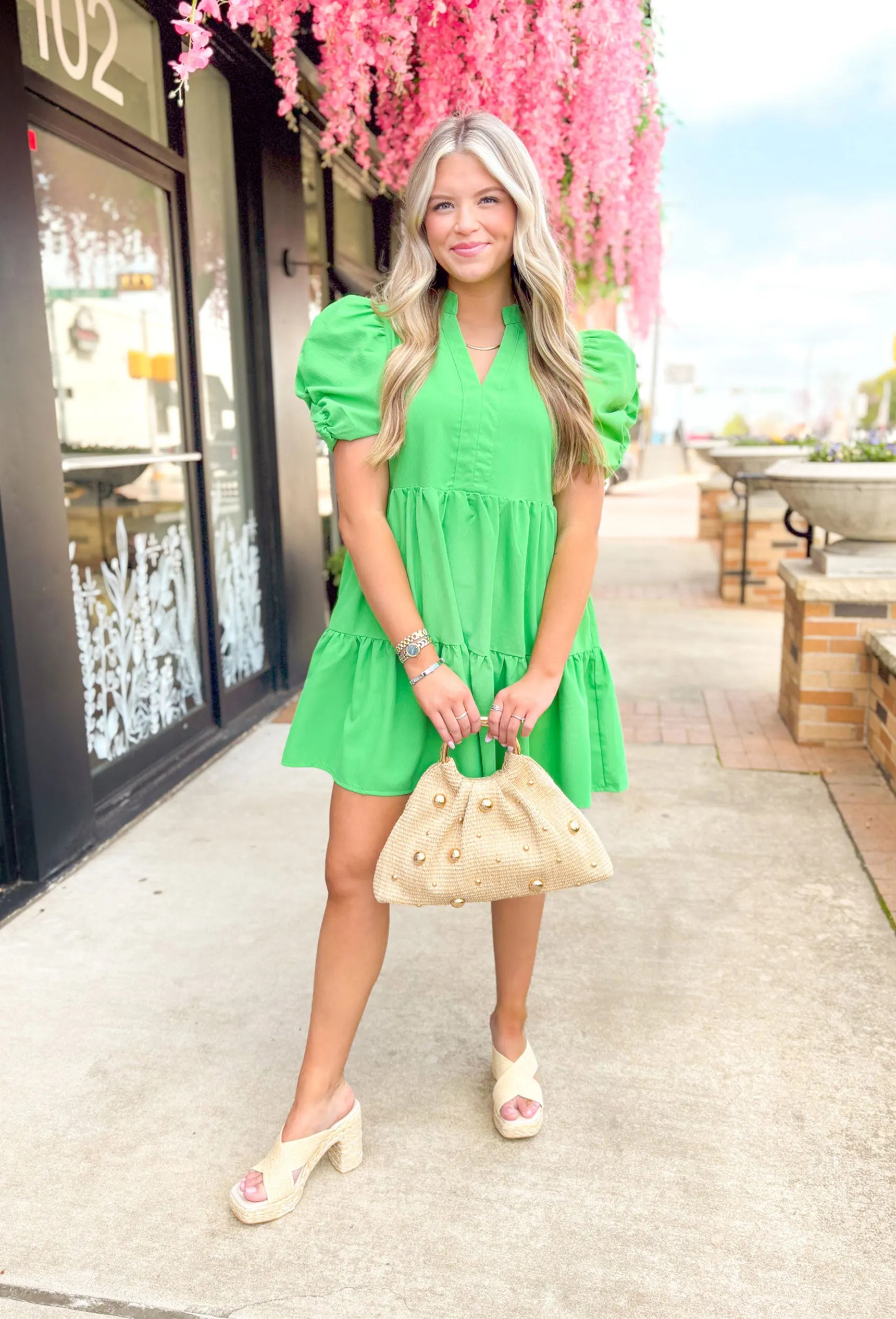 Lacey Dress in Green