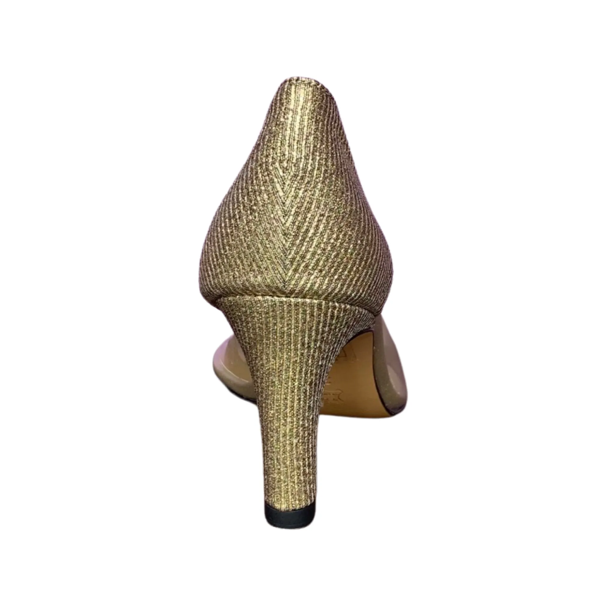 LAMIN Gold Shimmer Pump With Bow